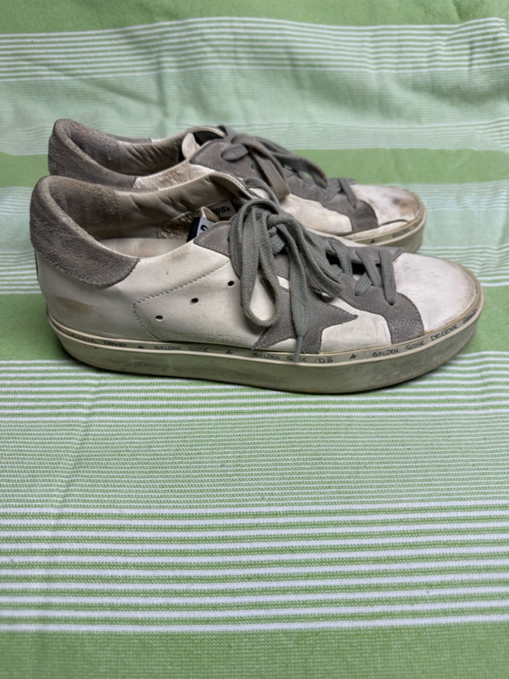 Golden Goose Women's White and Gray Low-Top Platform Sneakers - Picture 8 of 8
